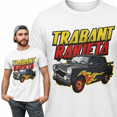 KOSZULKA AUTA PRL TRABANT RAKIETA